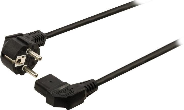 Tecline Netzanschlusskabel, Schukostecker / Kaltgerätebuchse abgewinkelt, schwarz, 1,8 m Netzanschlusskabel (1.80 m)