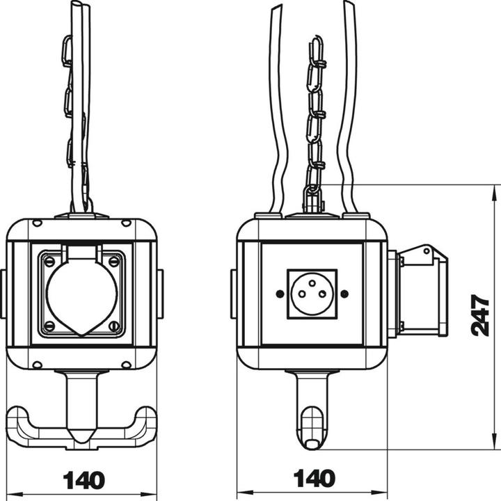 Produktbild OBO Bettermann HoverCube IP20, mit Griff, NF-bestückt 6109808 (1 x, CEE)