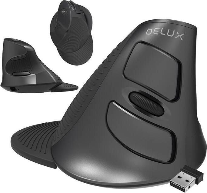 Produktbild Delux Wireless +2.4 G Vertical Mouse M618G DB (Kabellos)