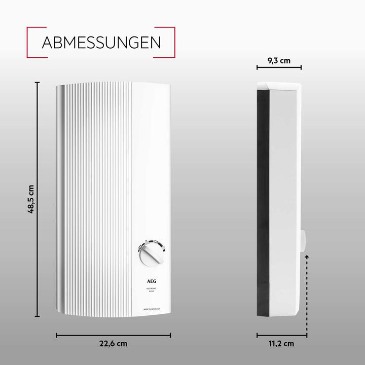 Immagine prodotto AEG Haustechnik DDLE Basic 11 kW Scaldabagno elettronico istantaneo, selezione della temperatura tramite i simboli
