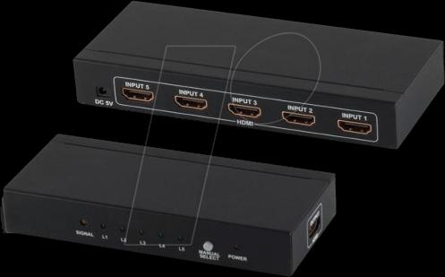 Shiverpeaks SHVP 05-02005 - Commutateur HDMI 5x femelle vers femelle 4K2K 3D