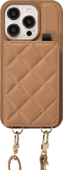 Image du produit PhoneLook Coque Cuir matelassé avec miroir et compartiment carte inclus grande lanière amovible (Apple iPhone 15 Pro Max)