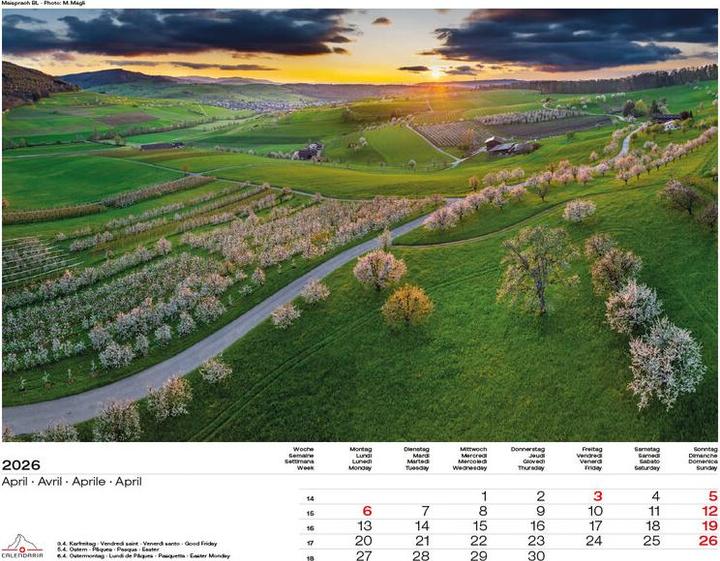 Produktbild Swiss Panorama 2026 (40 x 31 cm, Harter Einband, Französisch, Deutsch, Englisch, Italienisch)