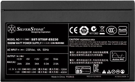 Actual product image Silverstone SST-ST50F-ES230 v2.0 Strider Essential Series - 500 Watt (500 W)