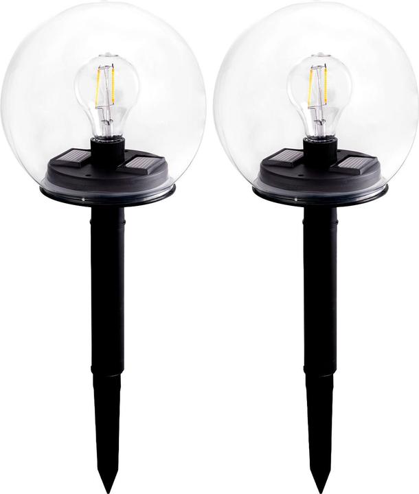 Produktbild Grundig Solar-Kugel-Lampe aus Glas mit abnehmbarem Erdspiess, 2er-Set (IP44)