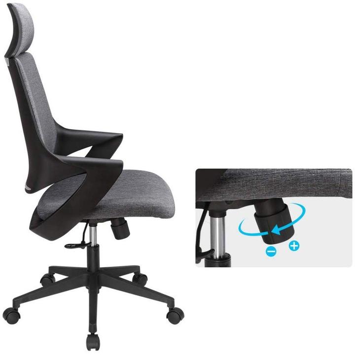 Immagine prodotto Techly Sedia per Ufficio con Schienale Alto Design Moderno Grigio