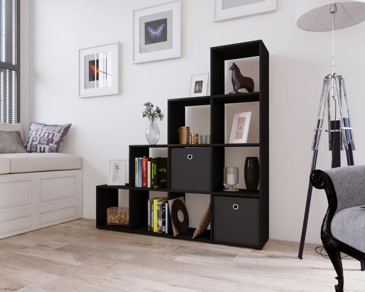 Actual product image VCM Wood stand staircase shelf 10 compartments Napoli (143 x 29 x 139 cm)