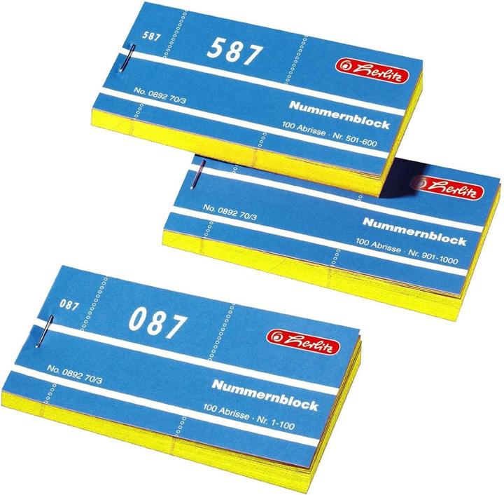 Produktbild Herlitz Nummernblock 1-1000 (1000 x)