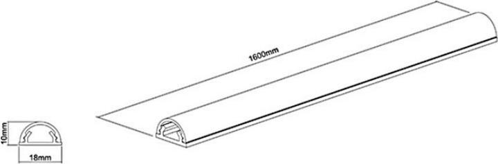 Actual product image Multibrackets Cable duct 18x1600, aluminum, black (Duct, 160 cm)