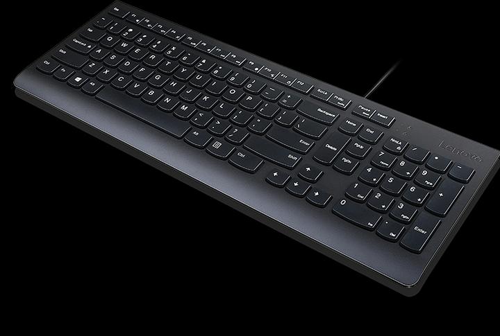 Actual product image Lenovo Essential with cord - US Euro Black (US, Cable)