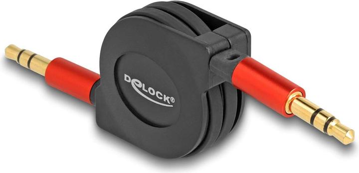 Actual product image Delock Audio retractable cable 3.5 mm 3 pin jack plug to jack plug 90 cm (0.90 m, 3.5mm jack (AUX))