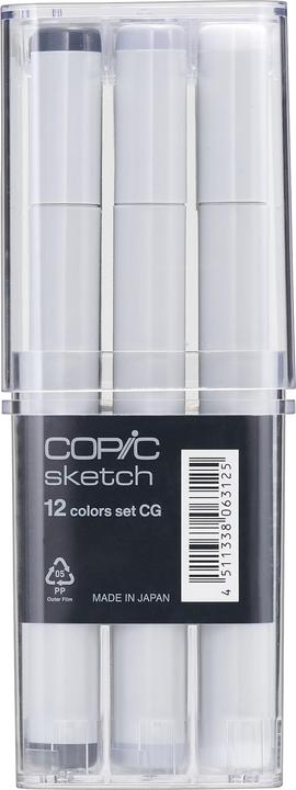 Produktbild Copic Marker sketch, 12er Set "Graut”ne CG" (Grau, 3 mm, 12 x)
