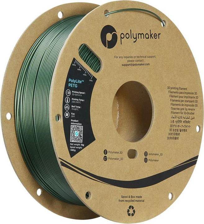 Actual product image Polymaker PB01035 Filament PETG heat resistant, high tensile strength 1.75 mm 1000 (PETG, 1.75 mm, 1000 g, Green)