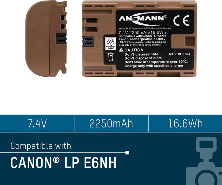 Actual product image Ansmann Rechargeable battery camera A-Can LPE6 NH Canon EOS (Rechargeable battery)