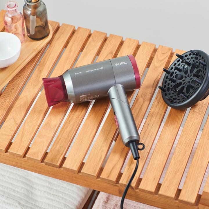Image du produit Solac Hair&Go Ionic, Grey, Purple, anneau suspendu, 2000 W, 420 g