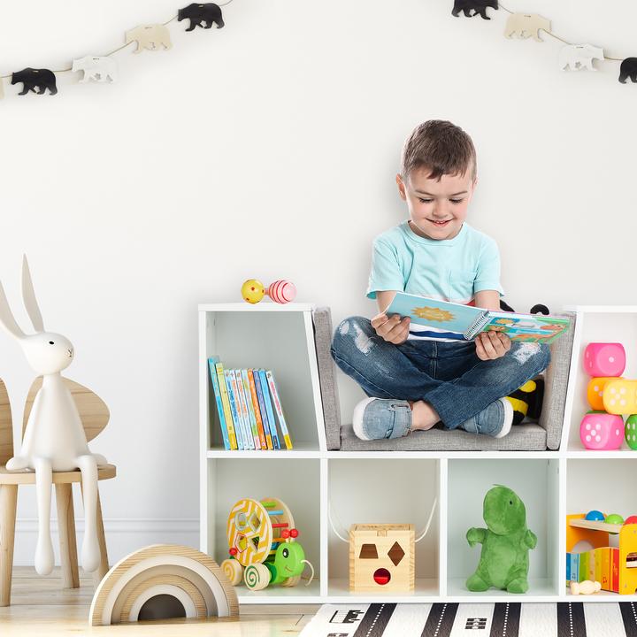 Actual product image Relaxdays Bücherregal mit Sitzkissen Plain en