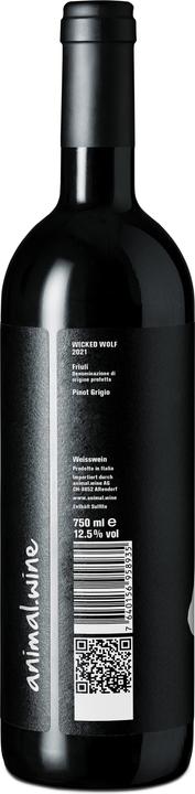 Animal.wine Wicked Wolf Pinot Grigio Friuli DOP (1 x 75 cl, 2021)
