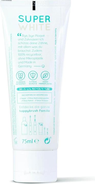 Immagine prodotto happybrush Dentifricio SuperWhite, 75 ml (75 ml)