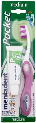 Produktbild Mentadent Zahnbürsten-Set Tasche (Mittel, 1 x)
