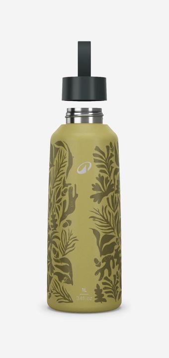 Image du produit Quechua Gourde 100 inox 1l avec bouchon à vis pour la randonnée - Flower Yellow (1 l)