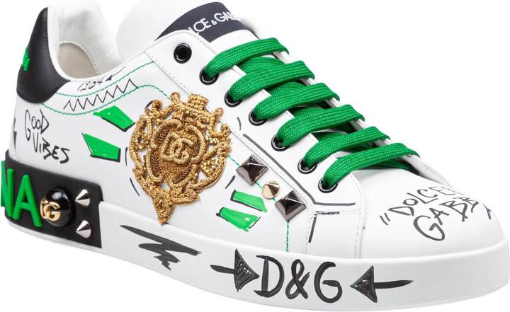 Produktbild Dolce & Gabbana portofino sneakers in leather with applied studs (45)