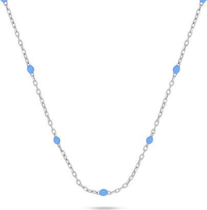 Brilio Silver - Silver necklace with blue beads NCL112WTQ