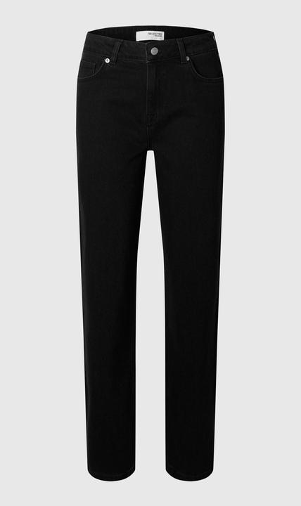 Actual product image Selected Femme Slfalice Mw Straight Black Jeans Noos (W25/L34)