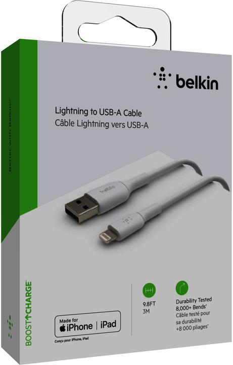 Immagine prodotto Belkin Cavo di ricarica USB Boost Charge USB-A - Lightning 3 m (3 m, USB 2.0)