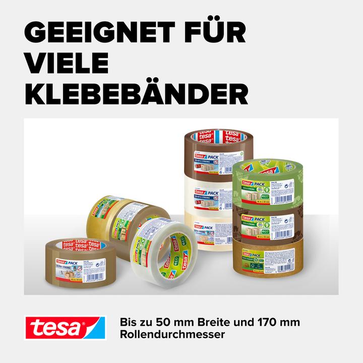 Actual product image tesa tesapack hand dispenser set with 2 tear-resistant PVC packing tapes (50 mm)