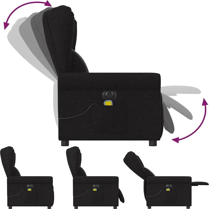 Produktbild VidaXL Massagesessel Elektrisch Schwarz Stoff