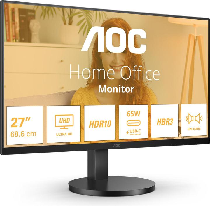 Image du produit AOC U27B3CF - Moniteur UHD 27 pouces, haut-parleur (3840 x 2160 pixels, 27")
