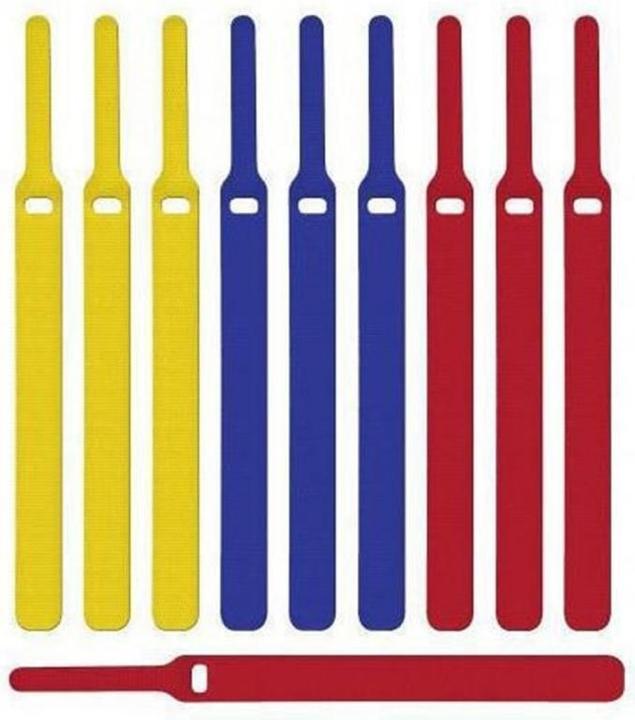 Immagine prodotto Label-the-cable LTC BASIC 10 Raccoglitore con gancio e anello di alimentazione rt, gb, bl (Fascette in plastica, 170 mm, 10 pz.)