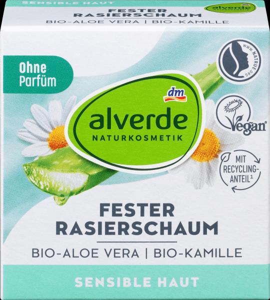 dm alverde Fester Bio-Aloe Vera, Bio-Kamille (50 ml, Rasierschaum)