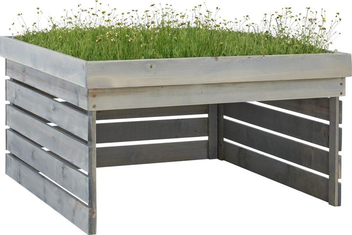 Image du produit tectake Garage pour robot tondeuse Hortus, bois, toit végétalisable (Tondeuse à gazon, Garage pour tondeuse robot)