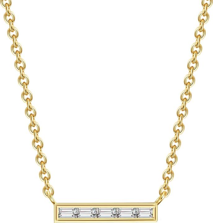 Immagine prodotto Glanzstücke München Catena da donna in argento sterling con zirconi in oro giallo da 40,0 cm + 5,0 cm di estensione - (Argento, 40 - 45 cm)