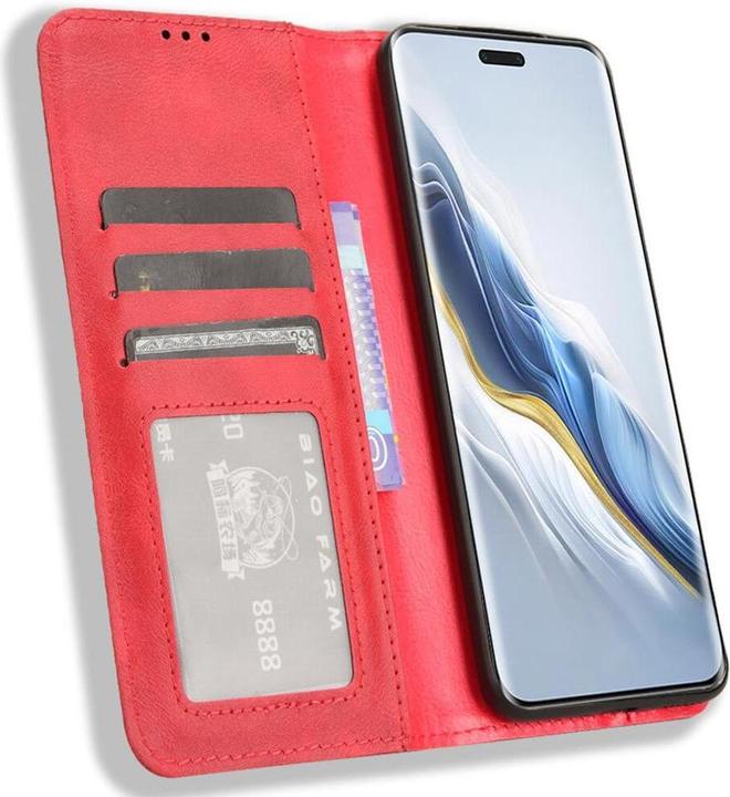 Produktbild Cover-Discount Honor Magic6 Pro - Vintage Flip Case Hülle rot (Honor Magic6 Pro)