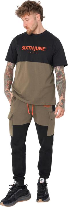 Sixth June Bicolores T-Shirt mit besticktem Logo
