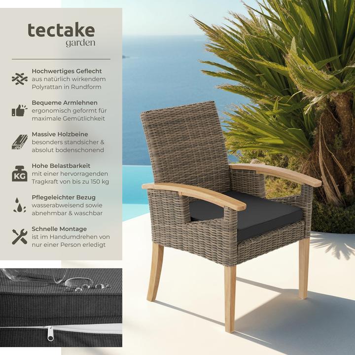 Image du produit tectake Chaise en rotin Rosarno