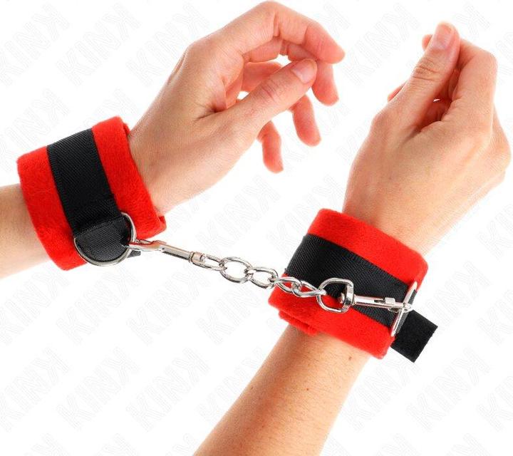 Immagine prodotto Kink Polsini Di Pelliccia Per Principianti Nero-Rosso 30 X 7 cm