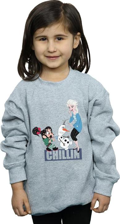 Actual product image Disney Girls Wreck It Ralph Elsa And Vanellope Sweatshirt (140, 146)