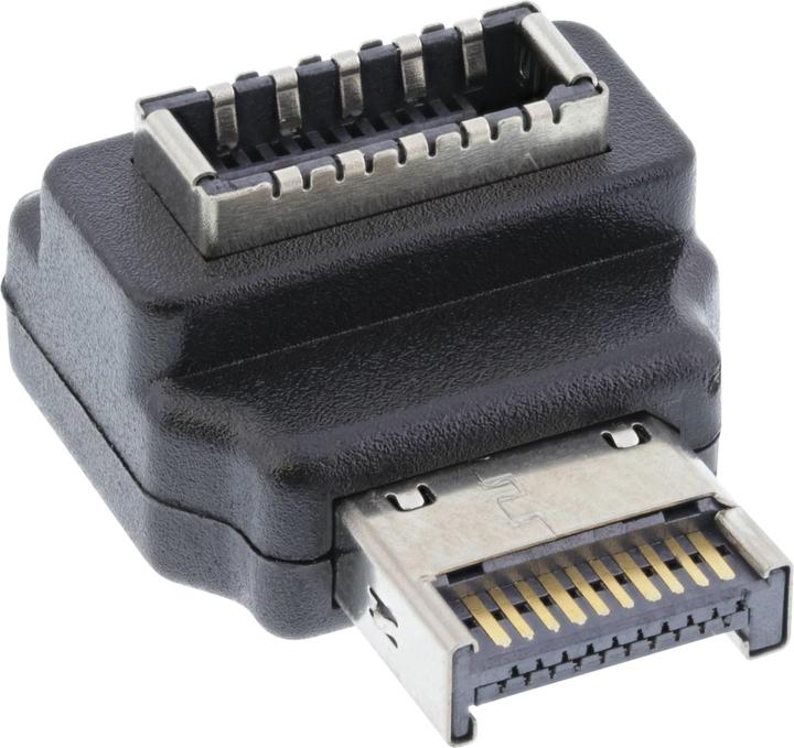 Produktbild InLine USB 3.2 Adapter intern, Frontpanel USB-E Stecker zu USB-E Buchse 90° (0.02 m)