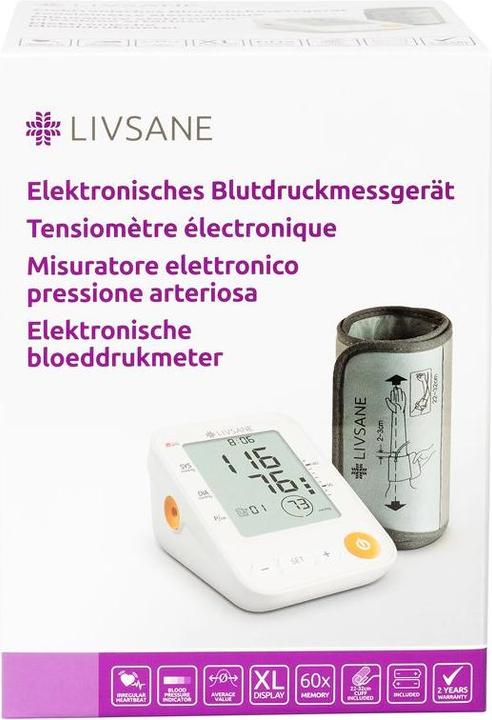 Actual product image Livsane elektronisches Blutdruckmessgerät (Blood pressure monitor upper arm)