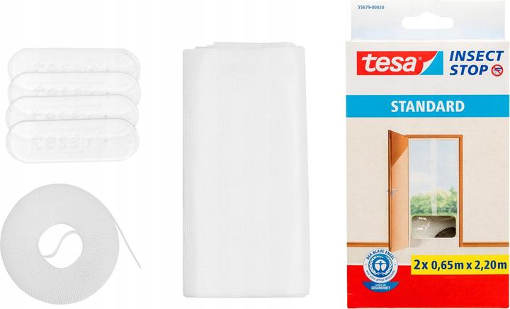 Image du produit tesa Moustiquaire STANDARD pour fenêtre, avec bande Velcro, sans perçage (65 x 220 cm)