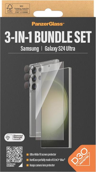 Actual product image PanzerGlass Bundle Ultra Wide FIt Glass + Case + Lens (1 Piece, Samsung Galaxy S24 Ultra)
