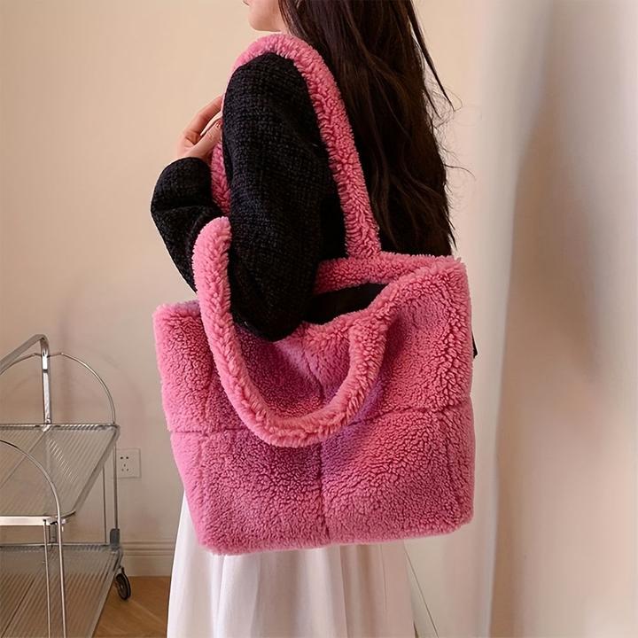 Immagine prodotto Only-Bags.Store Borsa a tracolla chic in pelliccia sintetica - versatile e leggera, perfetta per il lavoro o il