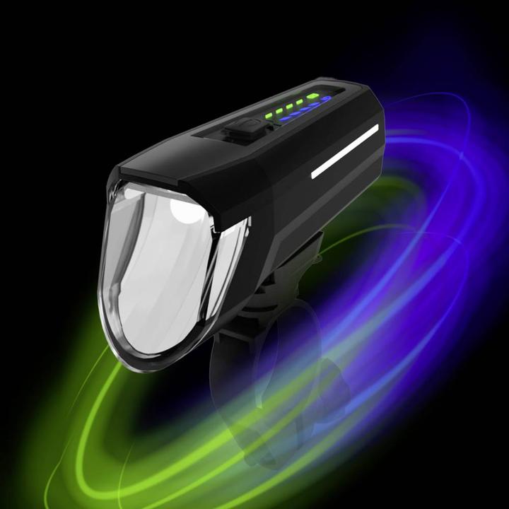 Produktbild Fischer Fahrrad-Scheinwerfer Frontlicht 100 Lux LED akkubetrieben Schwar (110 lm, 110 lm)