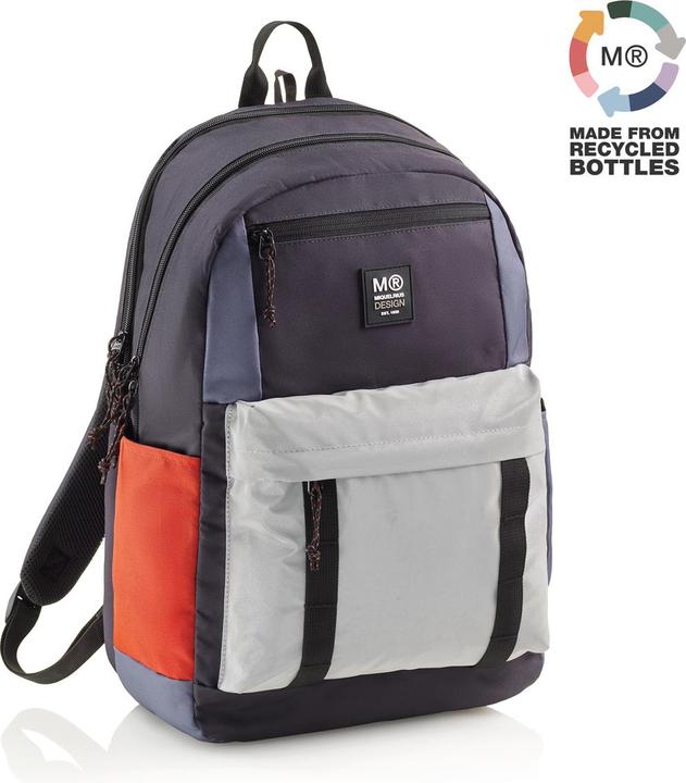 Produktbild Miquelrius Rucksack Triple Amsterdam Recy 28l 3 Fächern blau (28 l)