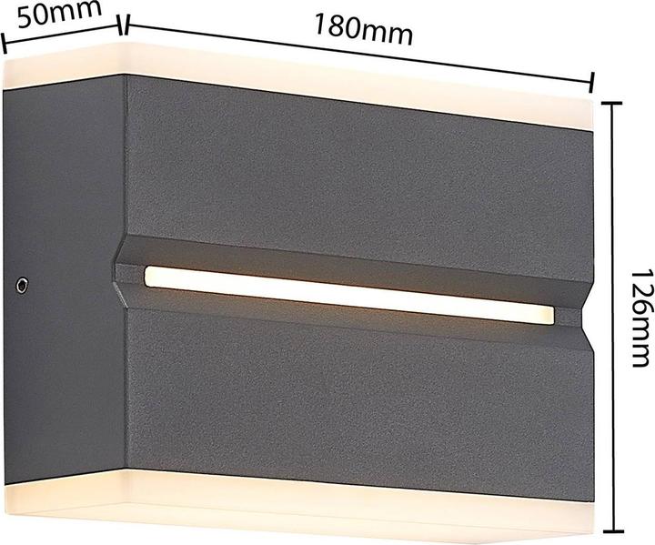 Produktbild Prios Itarion LED-Aussenwandlampe, Schirm opalweiss (670 lm, IP54)