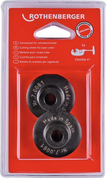 Image du produit Rothenberger Molette de coupe de rechange D. mol. coupe 41 mm prof. coupe 8 mm acier trempé fortement allié (Roue de coupe)