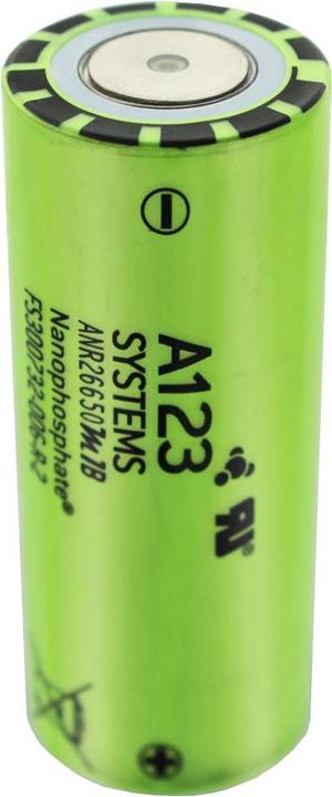 Actual product image A123 Systems Battery ANR26650M1B, unprotected, 26.25x65mm (1 pcs., 2500 mAh)